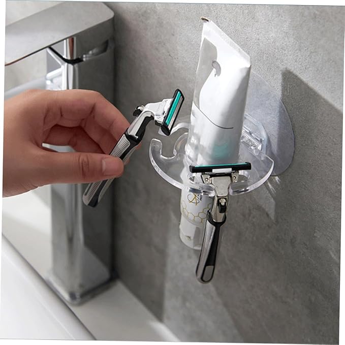 5pcs Toothbrush Storage Rack Wall Mounted Bathroom Holder with Stable Adhesive for Toothpaste and Dental Care Organization