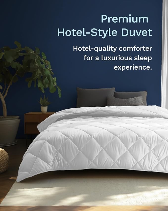 ViscoSoft All Seasons Twin/Twin XL Down Alternative Reversible Quilted Comforter - Breathable Premium Twin Extra Long Microfiber White Duvet Cover Insert