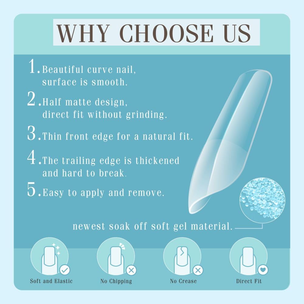 Azilaz Winter Snowflake Press On Nails, White and Blue Ombre Medium Stiletto Shape, 10-Piece Handmade,(Extra Small)