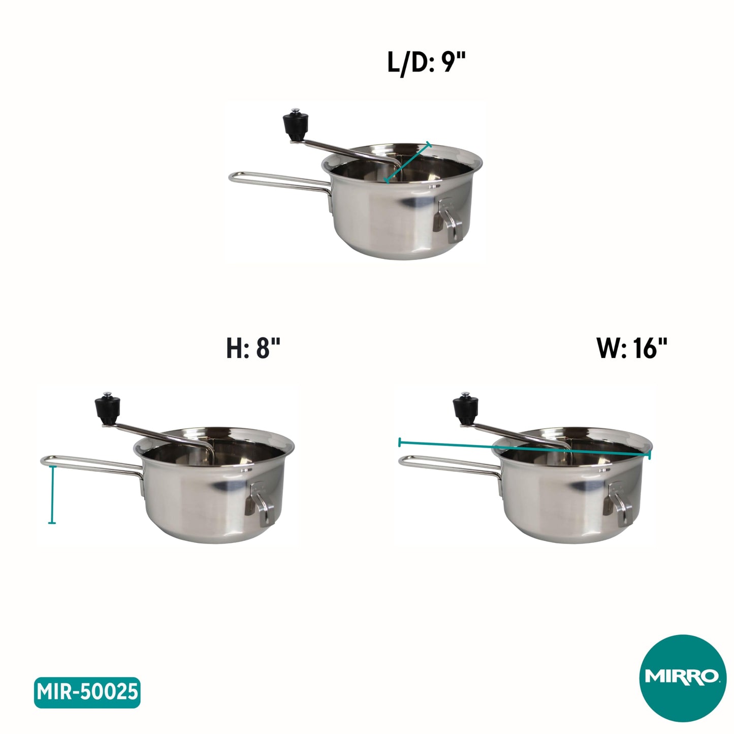 Mirro 50025 Foley Stainless Steel Healthy Food Mill Cookware, 3.5-Quart, Silver -