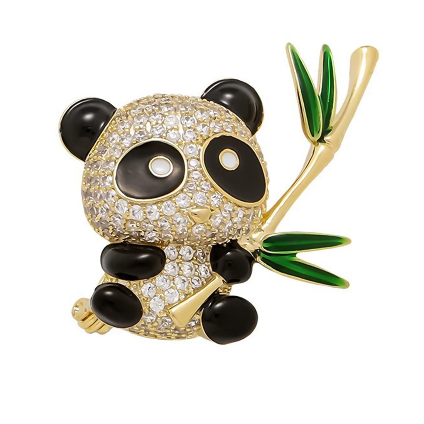 HETICA Women Animal Floral Brooch Pin Accessory Perfect as a Gift for Anniversary Celebrations, Parties, Or Everyday Wear (Panda)