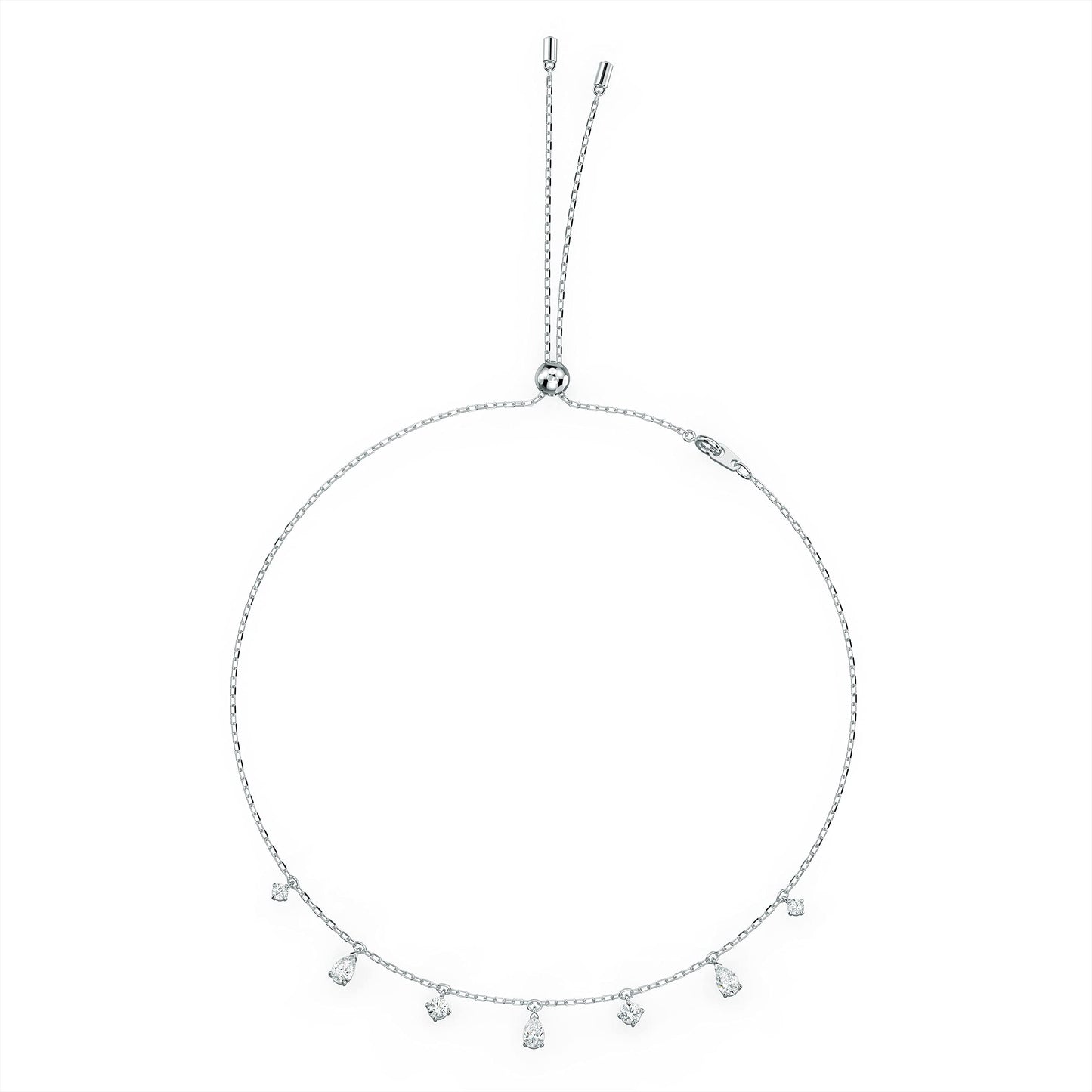 SWAROVSKI Attract choker, White, Rhodium Finish