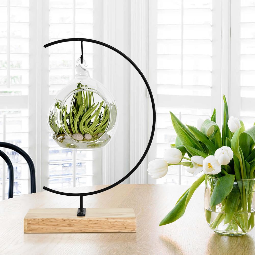 CXLE Ornament Display Stand - Iron Pothook Stand for Hanging Glass Globe, Air Plant Terrarium, Witch Ball, Christmas Ornament and Home Wedding Decoration