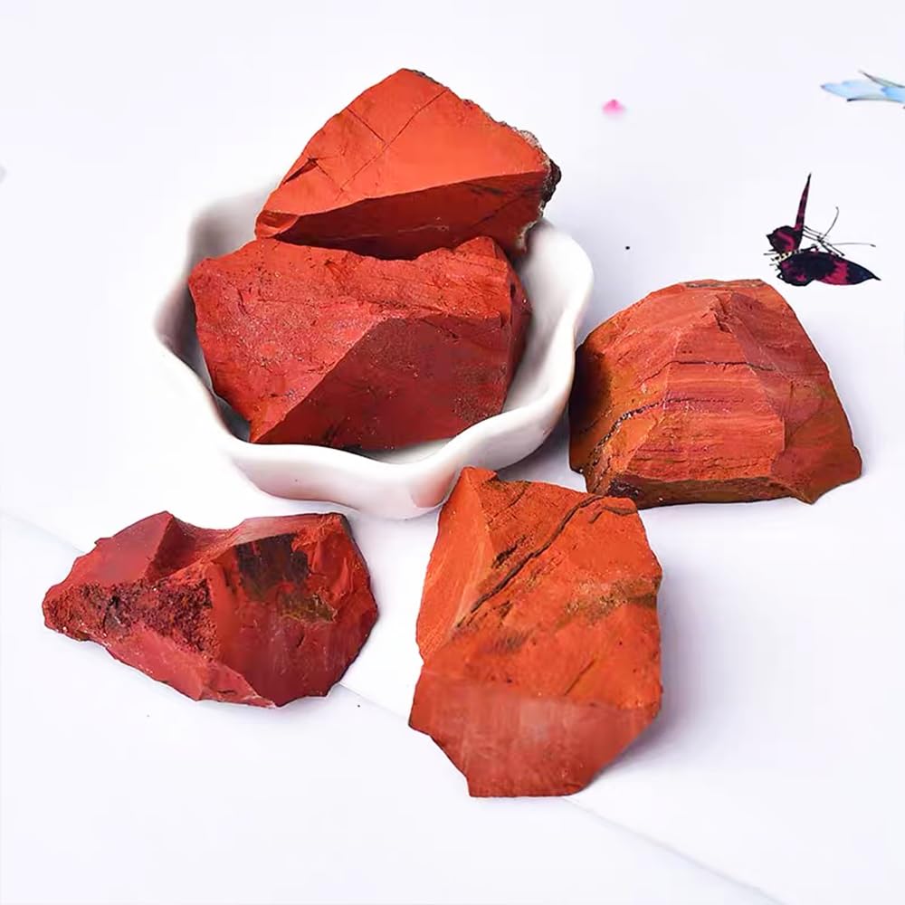 2PCS Natural Raw Stone Healing Crystals Bulk Healing Gemstones for Reiki Tumbling Fountain Rocks Meditation Garden Home Decor (Red Jasper)