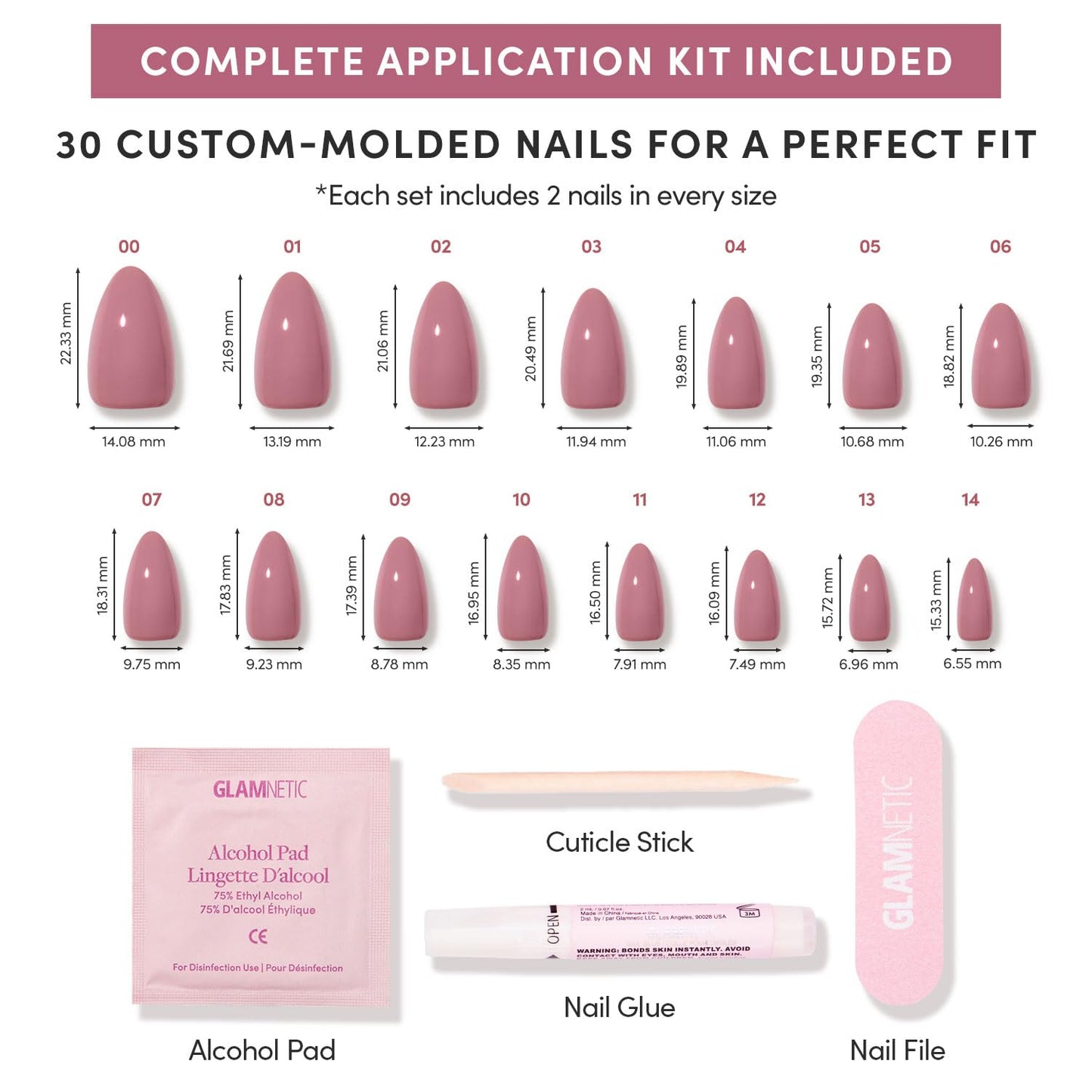 Glamnetic Press-On Nails Bundle - Mauve Obsession & Fall Mauve | 2 Muted Purple Fake Nails in Short Almond & Short Oval | Durable, Salon-Quality Nail Kits
