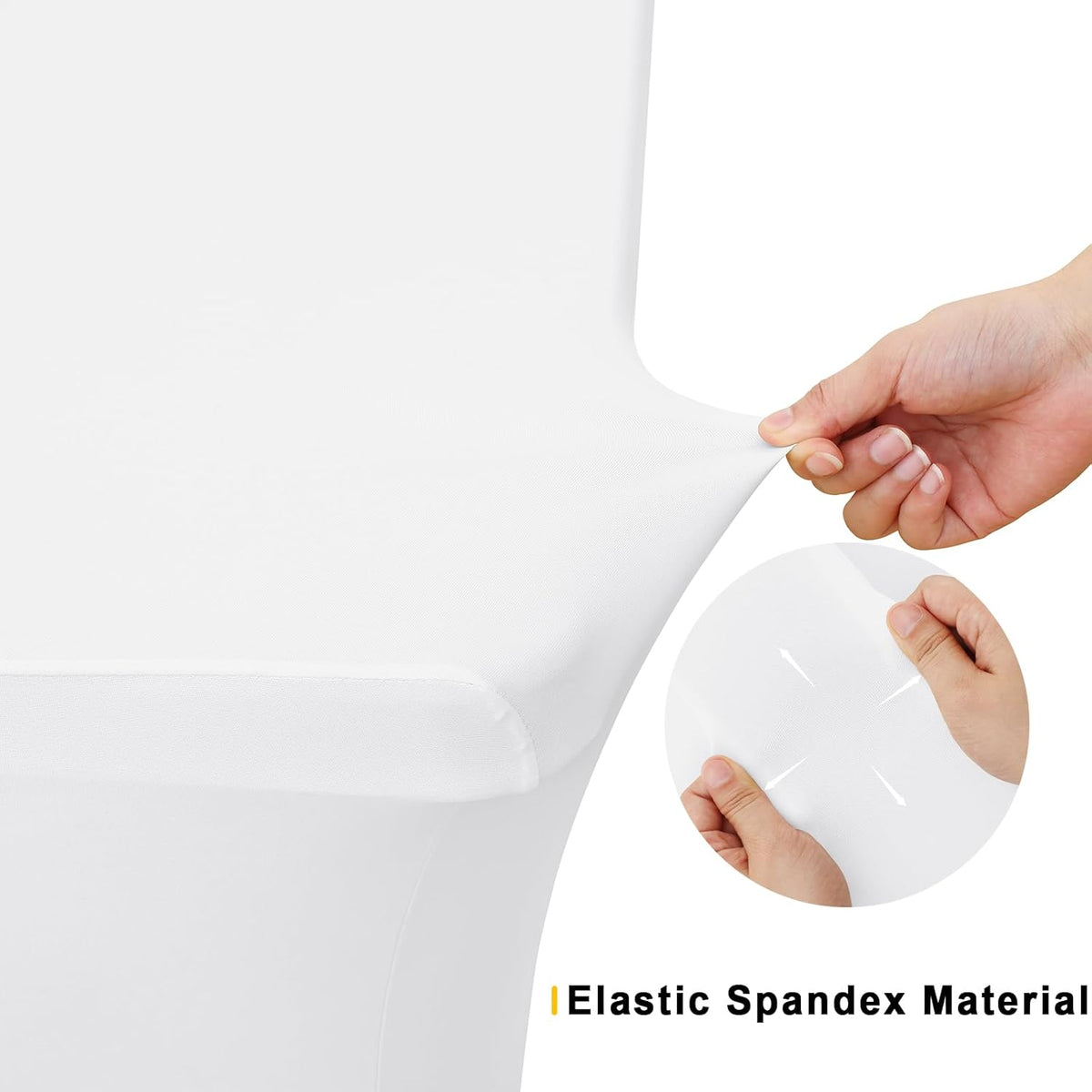 Smiry 2 Pack Spandex Table Cloth 6FT, Elastic Fitted Stretch Tablecloths, Washable and Wrinkle Free Rectangular Patio Table Cover for Outdoor, Wedding, Banquet & Parties (White, 72Lx30Wx30H Inch)