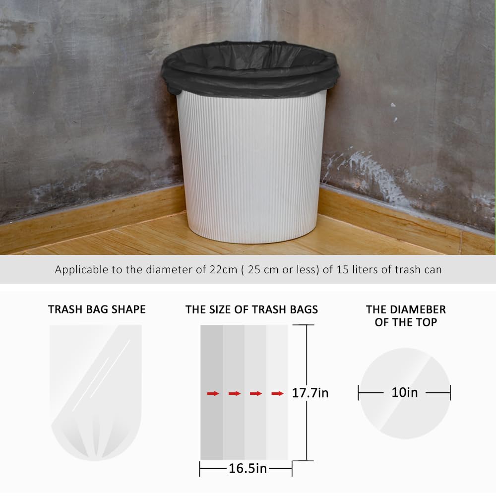 Small Black Trash Bags 2.5 Gallon 170 Count Bathroom Garbage Bags