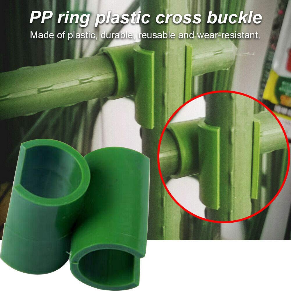 70 Pieces Adjustable Plant Trellis Connector Clip Plastic Plant Connector Stakes Garden Plastic Connector Connecting Joint Buckle Clip 11mm