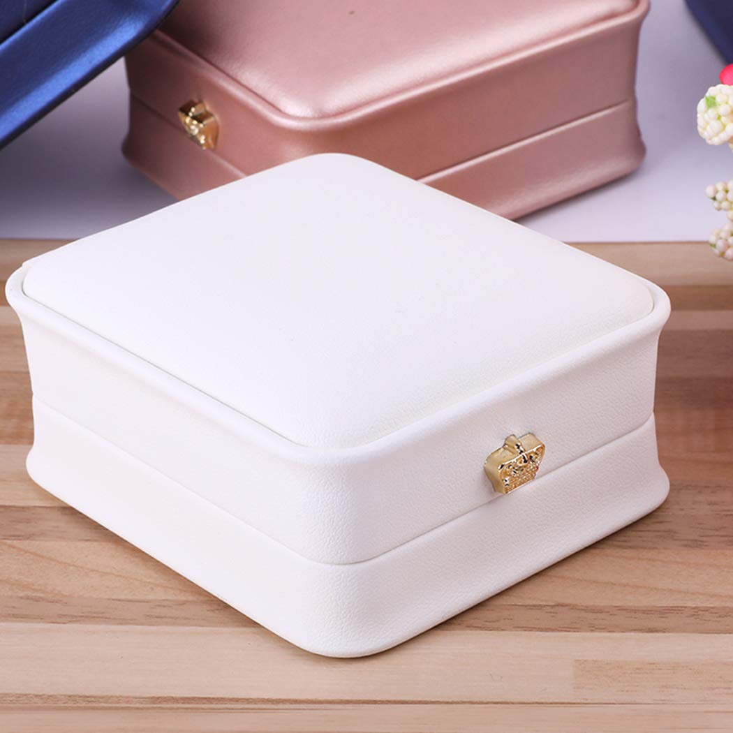 iSuperb 2 Pcs Necklace Pendant Box Velvet Interior Bracelet Jewelry Gift Box Chain Necklace Display Storage Case for Engagement Proposal