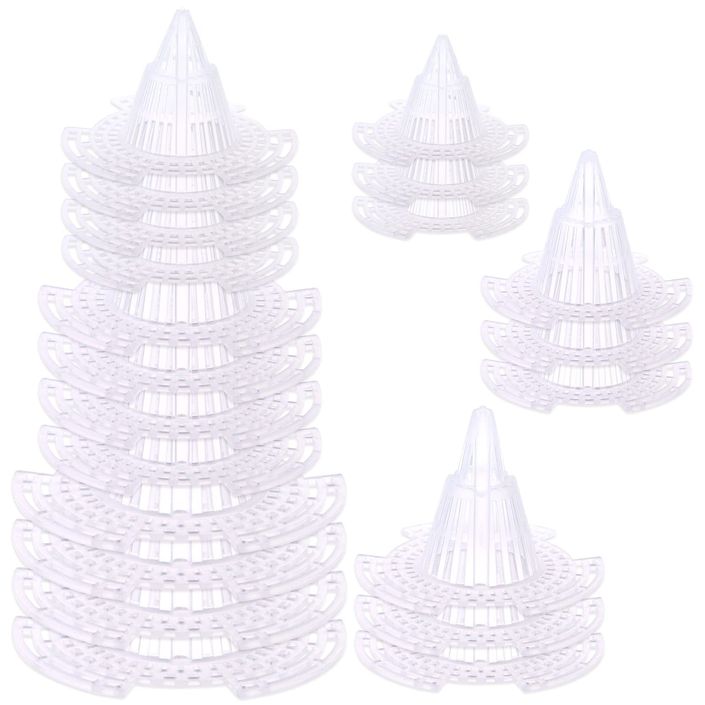 WWahuayuan Cone Flower Pot Mesh Pad, 30 Pcs Upgraded Planter Bottom Grid Mat, DIY Planter Drainage Netting for Bonsai, 3 Sizes, Outdoor Indoor Usage