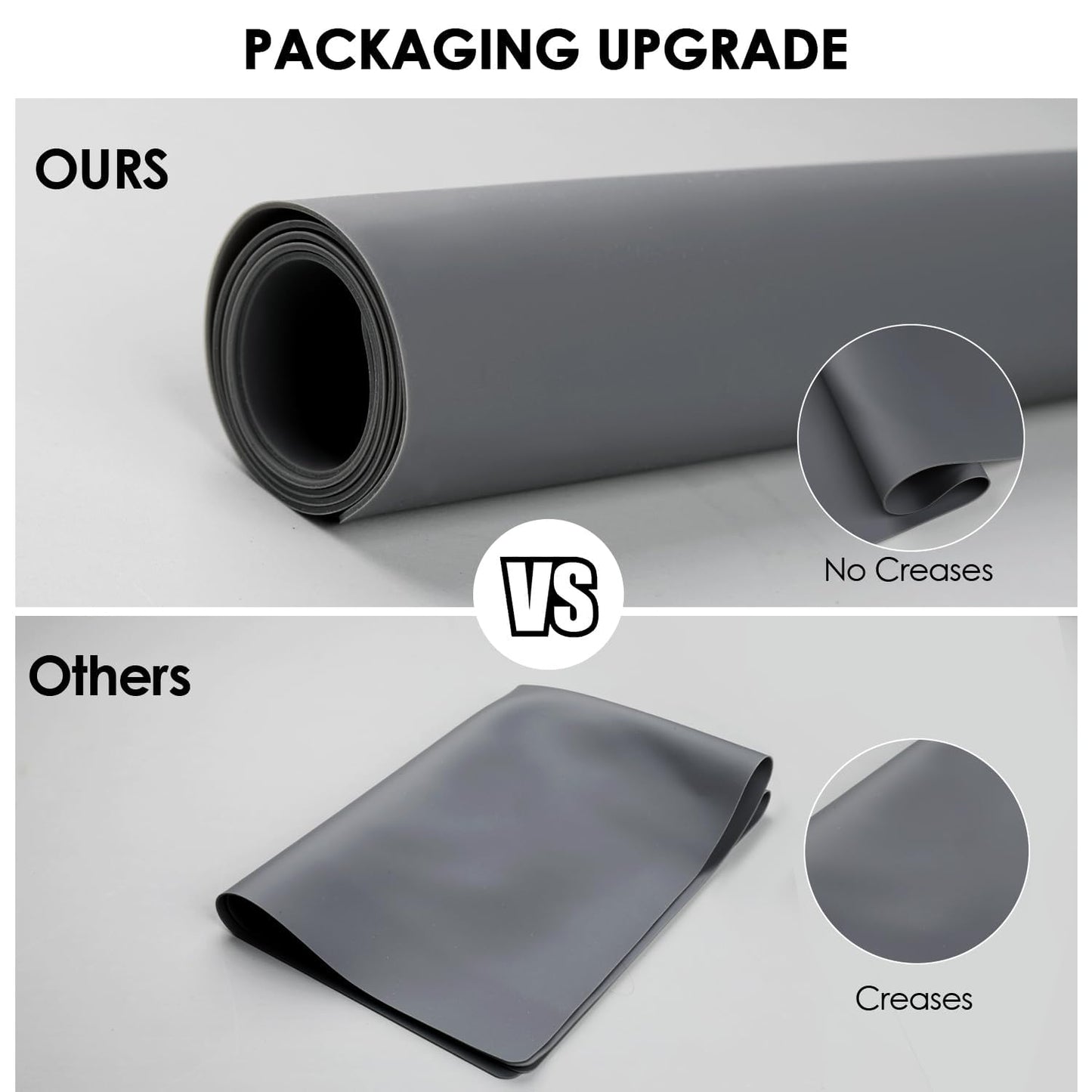 Extra Large Silicone Table Mat, Genuine Food-Grade Silicone Mat for Crafts Kids Dinner Placemat Desk Countertop Waterproof Protector Heat Insulation Kitchen Pastry Rolling Dough Pad (Dark Gray)
