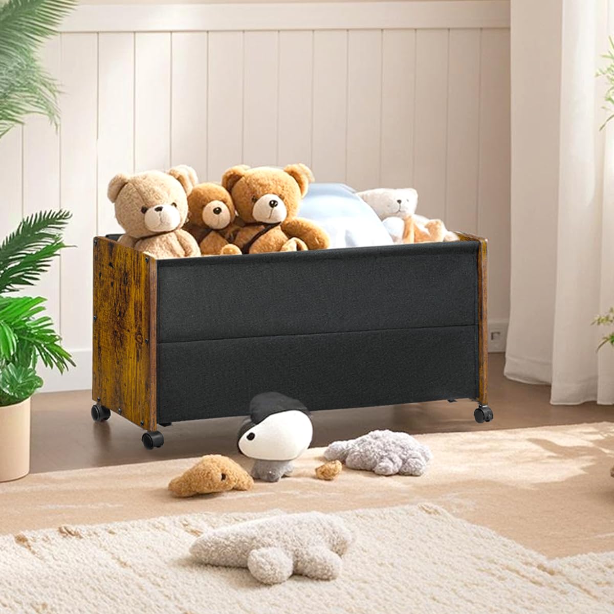 FOUCSSOMEI Toy Box, Toy Storage Organizer, Toy Box for Boys Girls, Wooden Kids Storage, Patented Design