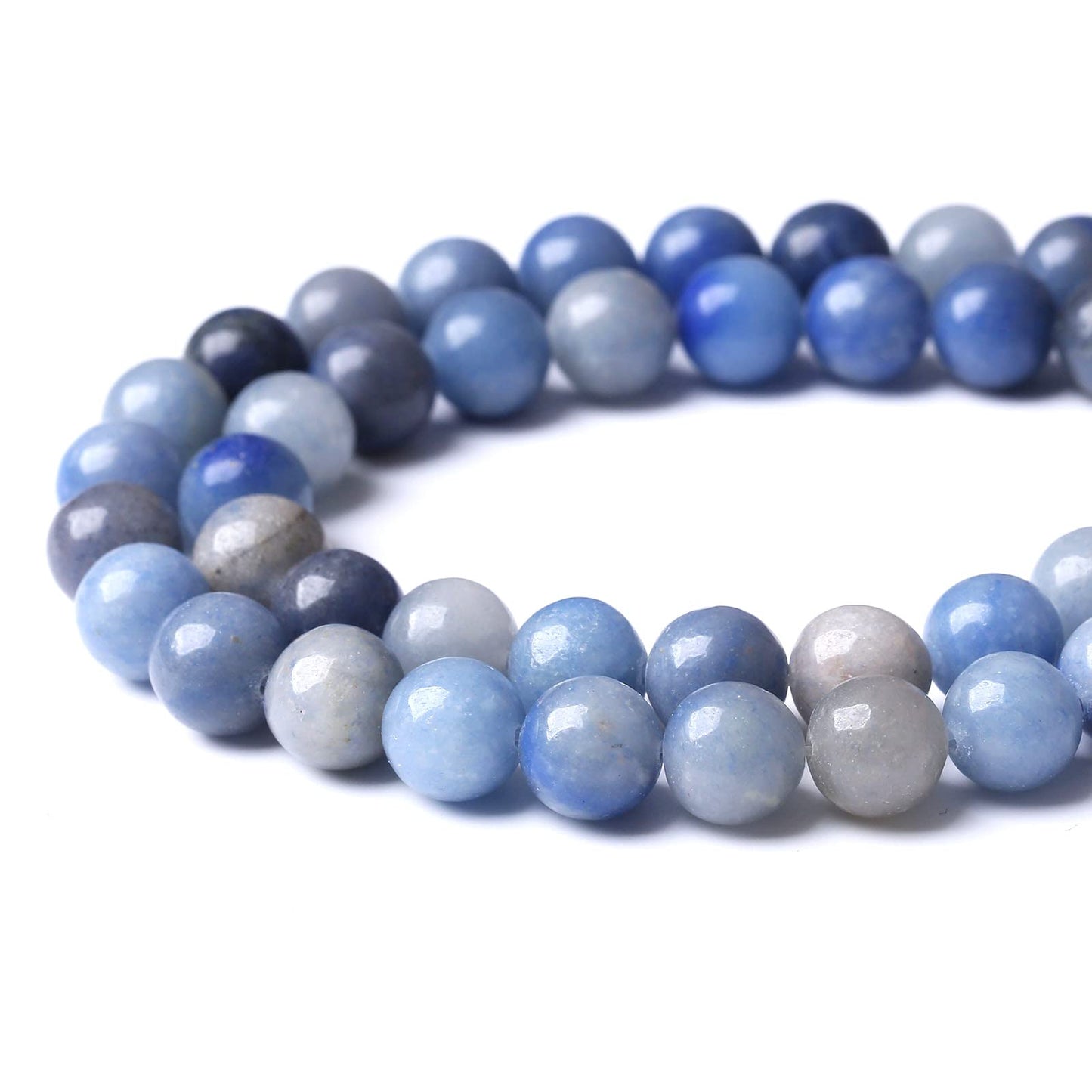 60PCS 6MM Natural Blue Aventurine Beads Round Loose Stone Beads for Jewelry Making DIY Energy Stone Healing Power Bracelet 15"
