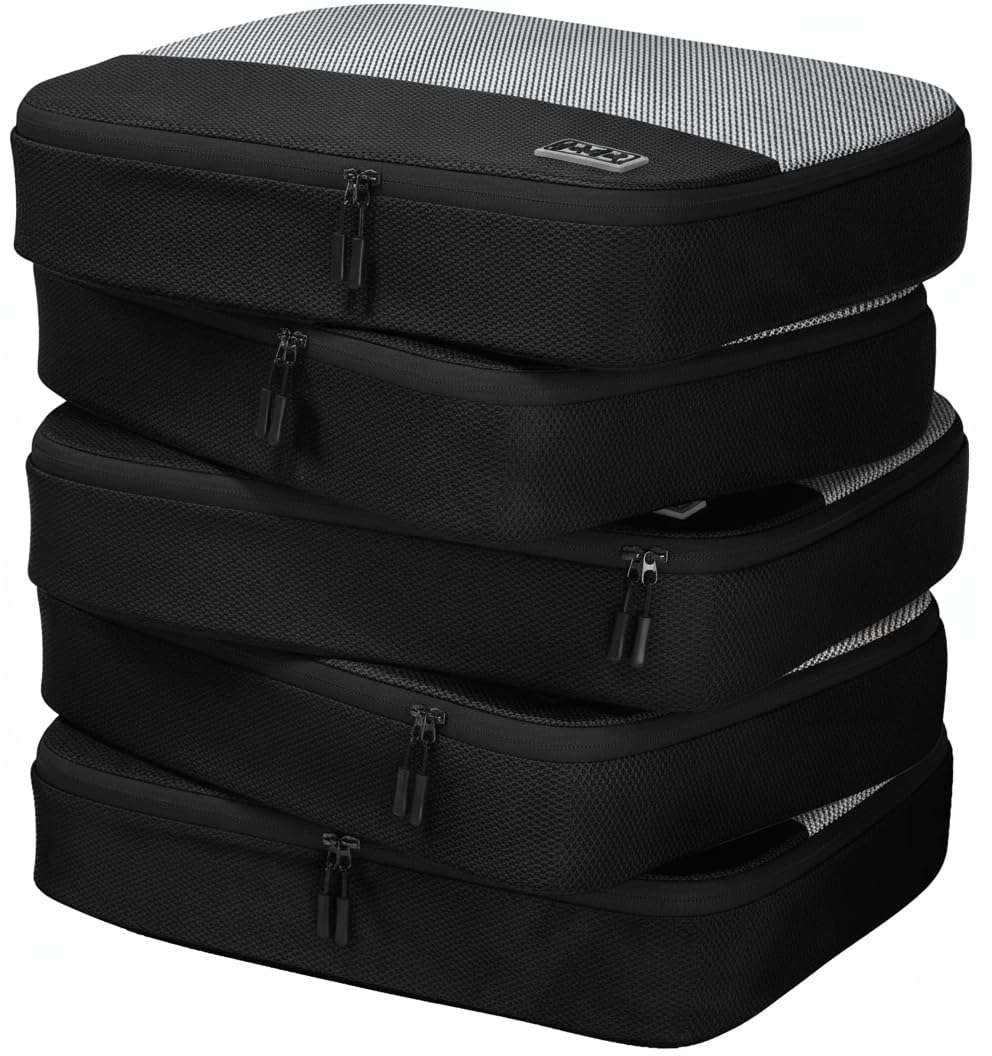 Large Packing Cubes for Travel - 5pc Packing Cubes for Suitcases - Lightweight Luggage Organizer Bags (Non-Compression)