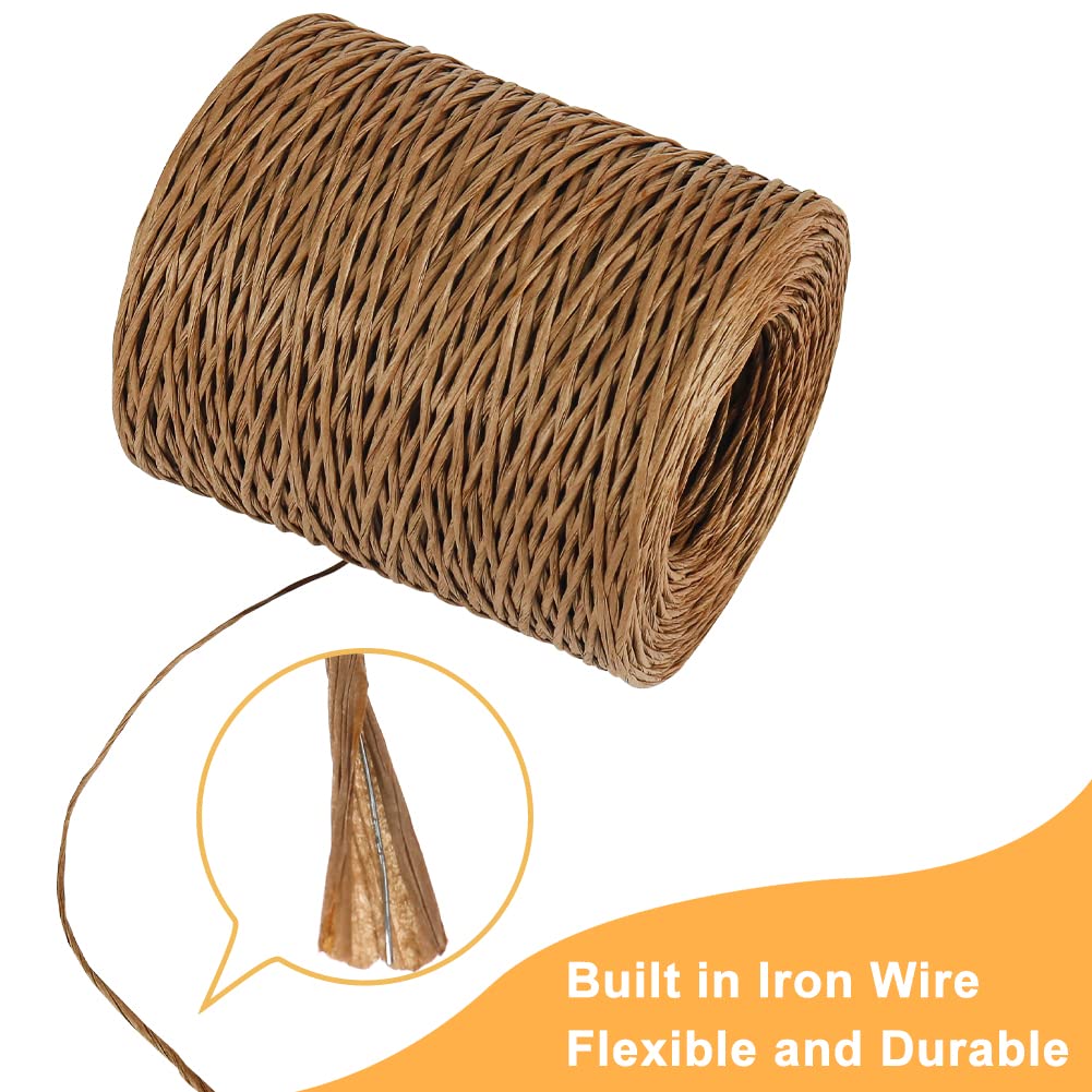 Brown Floral Wire, 656 Feet 2mm Paper Covered Bind Wire for Floral Bouquets, Flower Crowns, Wreath Making, Christmas Ornaments, Wedding Decorating, Crafts