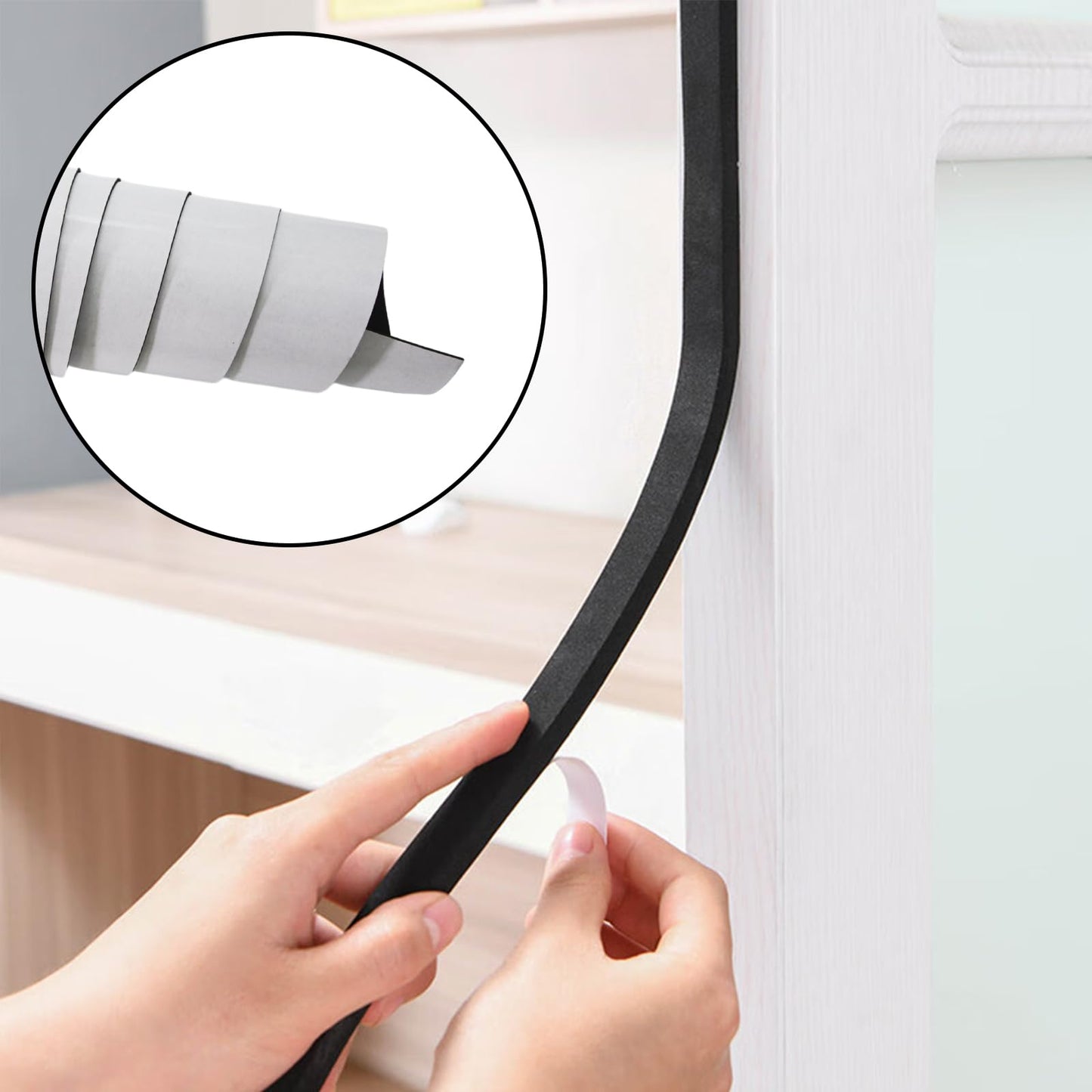 MXCELL Foam Sheets with Adhesive Backing, 11.81 in x 59 in x 1/16 in Black Closed Cell Neoprene Cushion Mat EVA Foam Insulation Padding Soundproof Sheet Rolls for Crafts DIY Projects, Easy to Cut