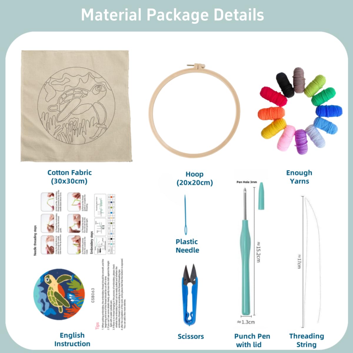 Punch Needle Kits Golden Doodle Dog Embroidery Starter Set with Hoop Easy for Beginners DIY Stress Relief Handmade Craft Hobby and Home Decor 20x20cm-3