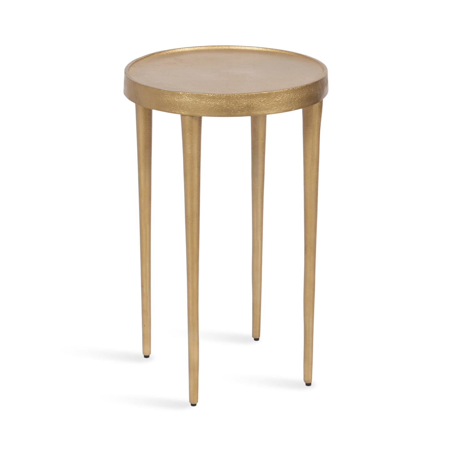 Kate and Laurel Rava Modern Metal Round Side Table, 14 x 14 x 22, Gold, Cast Aluminum Accent Table for Use as Indoor Plant Stand or Living Room Decor Piece