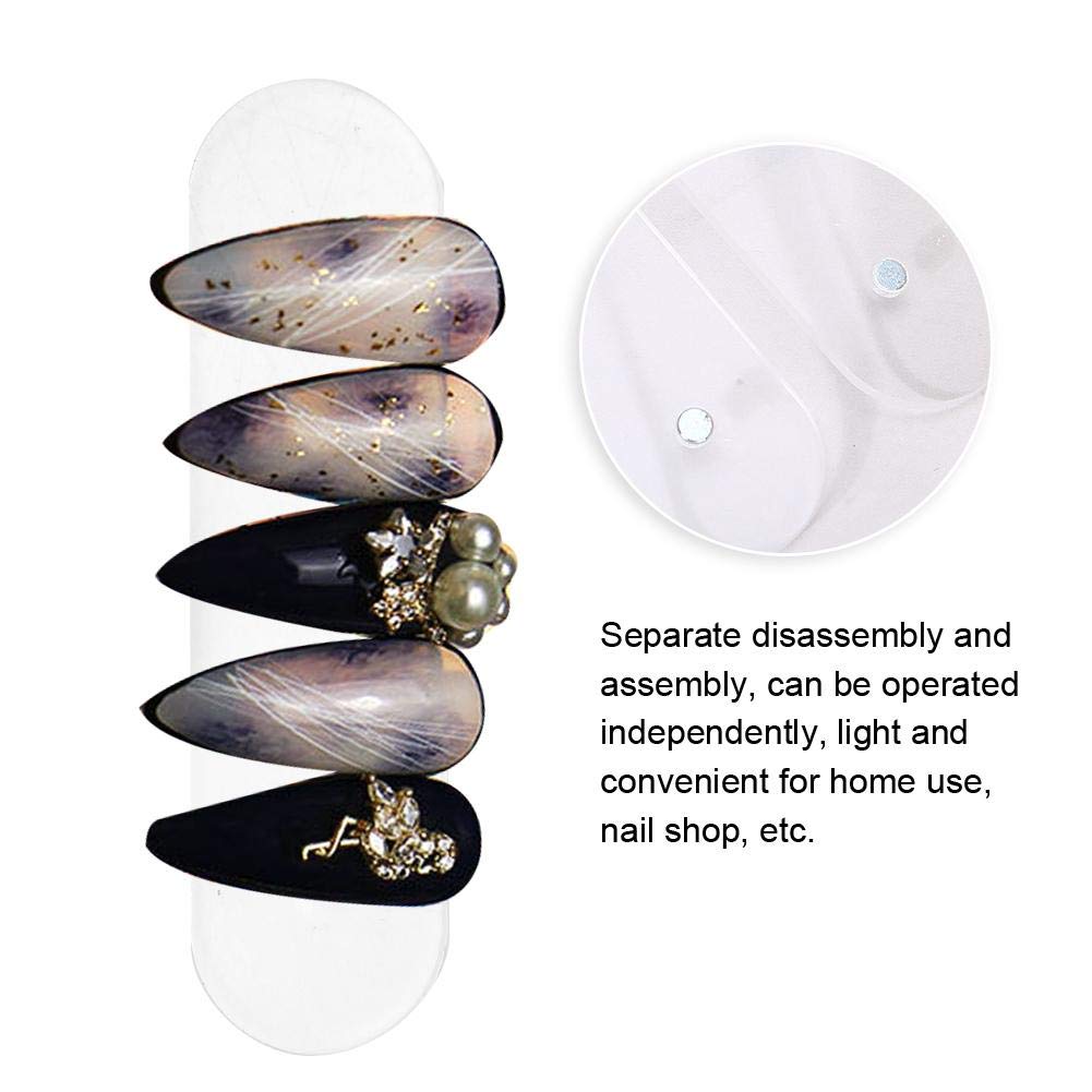 Nail Art Display Stand Holder, 50pcs Self-adhesive Transparent Acrylic Fake Nails Display Stand for Nail Color Chart