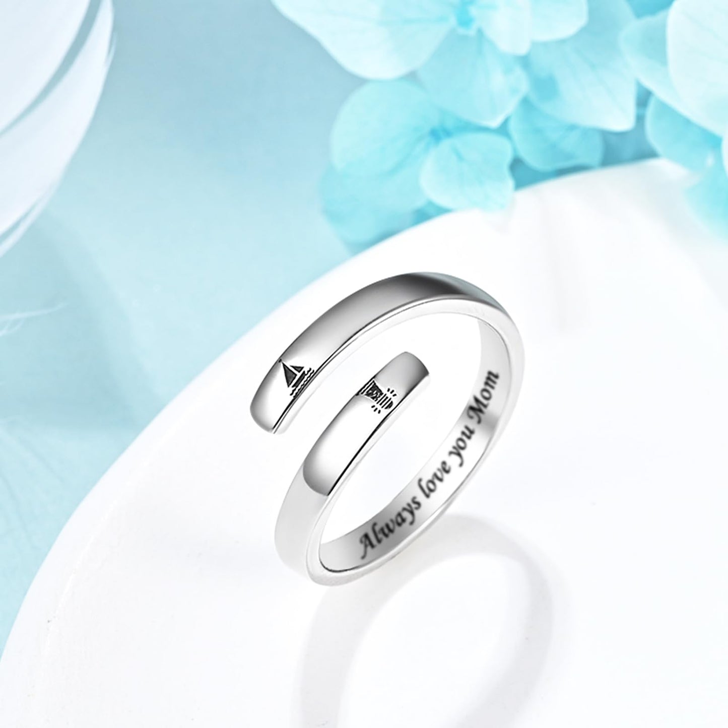 S925 Sterling Silver Inspirational Jewelry Rings Adjustable Ring Personality Encouragement Gift for Teens Women