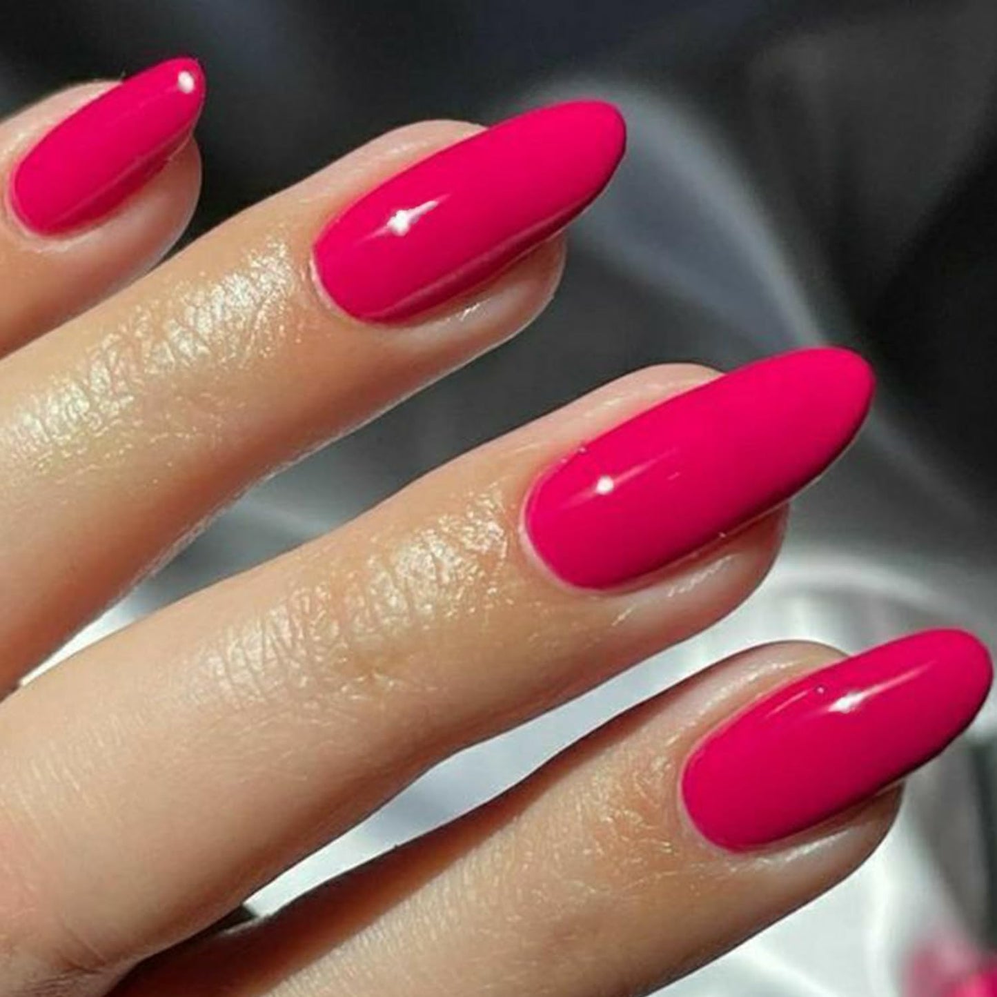 GLAMERMAID Press On Nails Extra Short Square, Jelly Soft Gel Fake Nails Round Squoval, Natural Nude Pink False Nails Tip, Hot Pink Press on Nails Medium Almond, Handmade Jelly Soft Gel Fake Nail Short