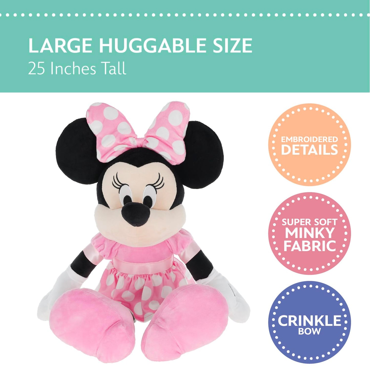 Disney Baby Minnie Mouse Stuffed Animal Plush Toy, 25 Inches