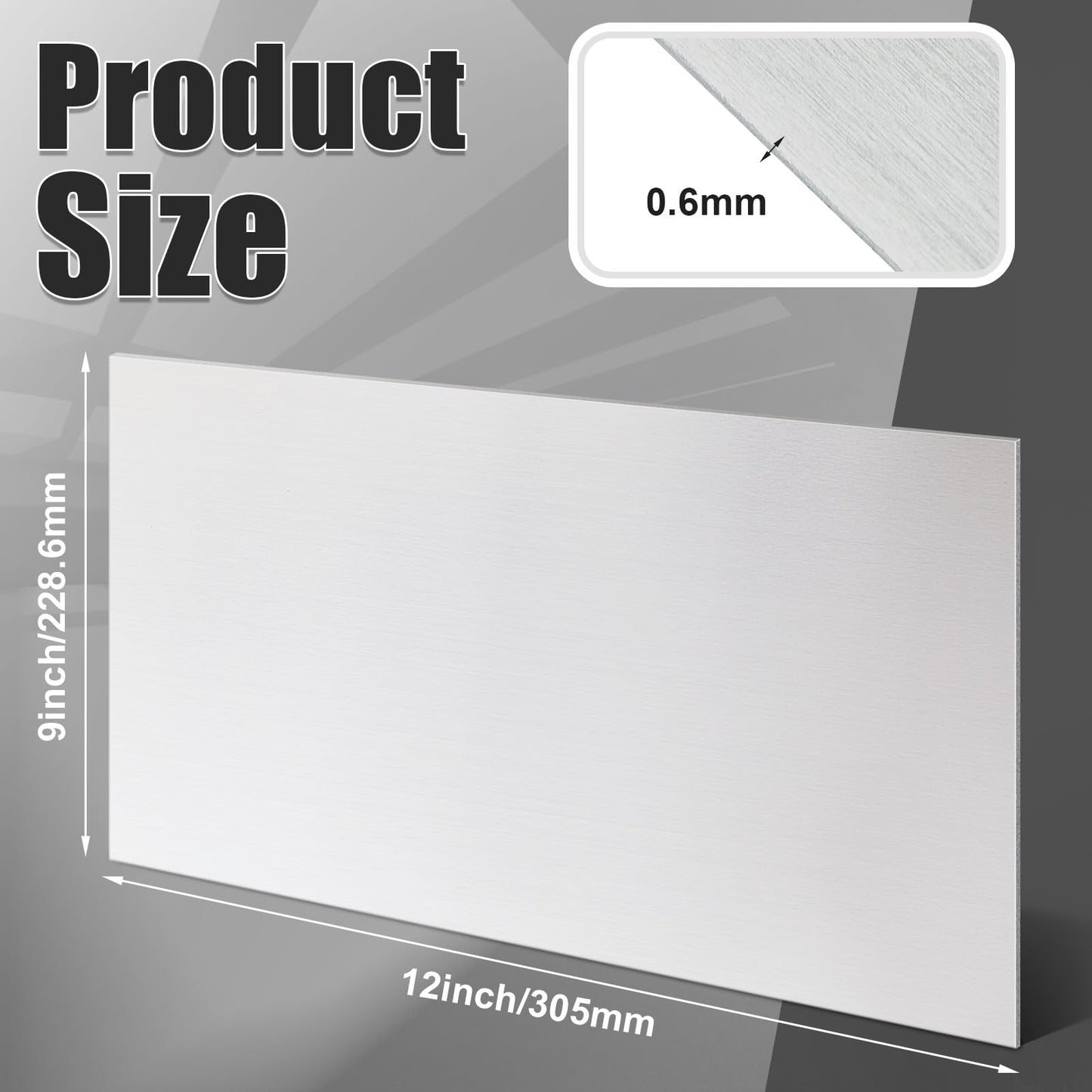 MorningRo 1 Pcs 430 Stainless Steel Sheet Metal 12 x 9 Inches 24ga Metal Plates Panel #4 Brushed Finish Magnetic Mount Board Wall Food Truck Restaurant Crafting Kitchen Floor Trailer Garage Gym