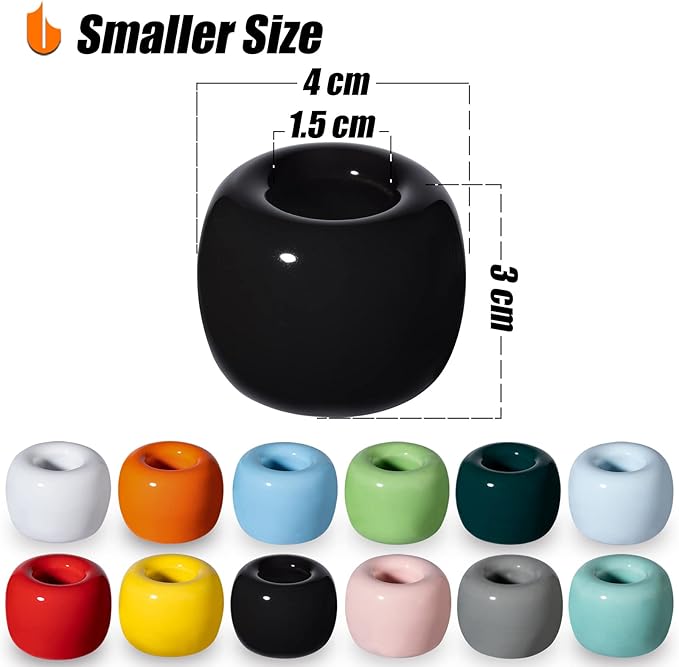 Urbanstrive Sleek Mini Ceramics Toothbrush Holder Stand for Bathroom Vanity Countertops (Black 2-Pack)