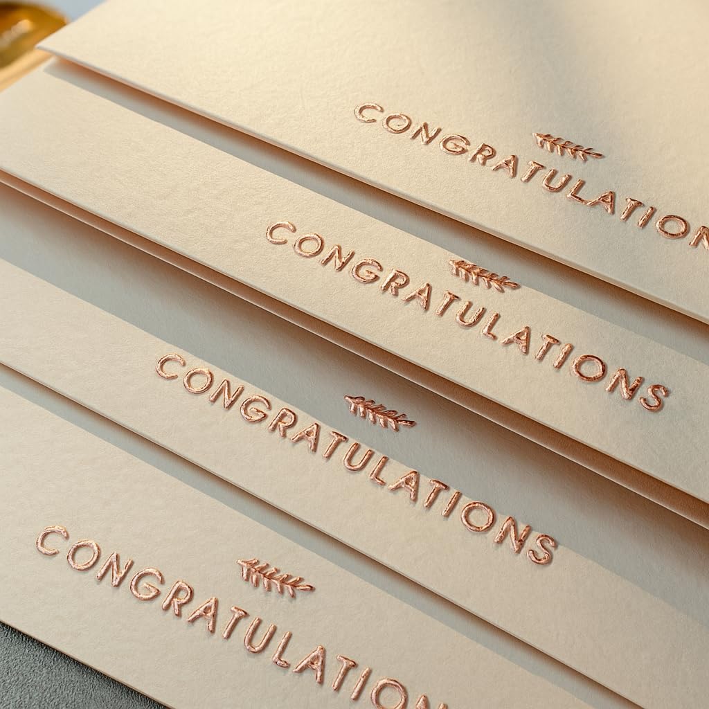 RUN2PRINT Congratulations Cards with Envelopes, 12 Pack, Ivory, Blank Inside