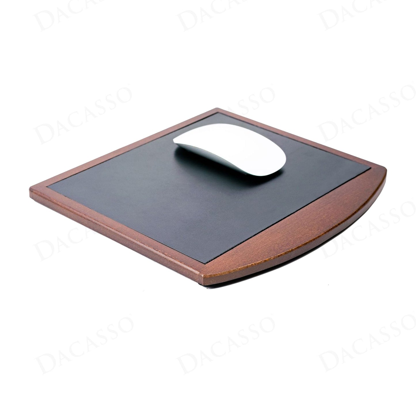 Dacasso Luxury Walnut & Black Leather Mouse Pad - Wood & Leather for Optical/Analog Mouse - Executive Desk Decor & Essential Office Accessories