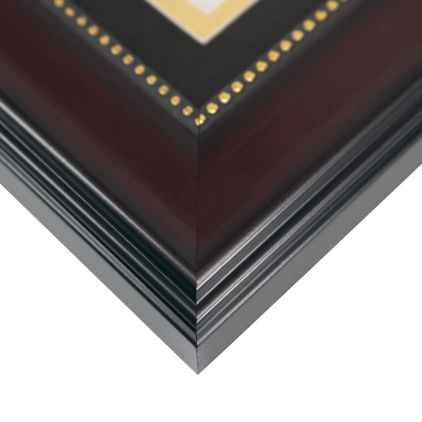 GraduationMall Graduation Photo Shadow Box Frame with Tassel Holder for 5x7 Pictures,Real Glass,Black over Gold Double Mat,Wall & Tabletop Design