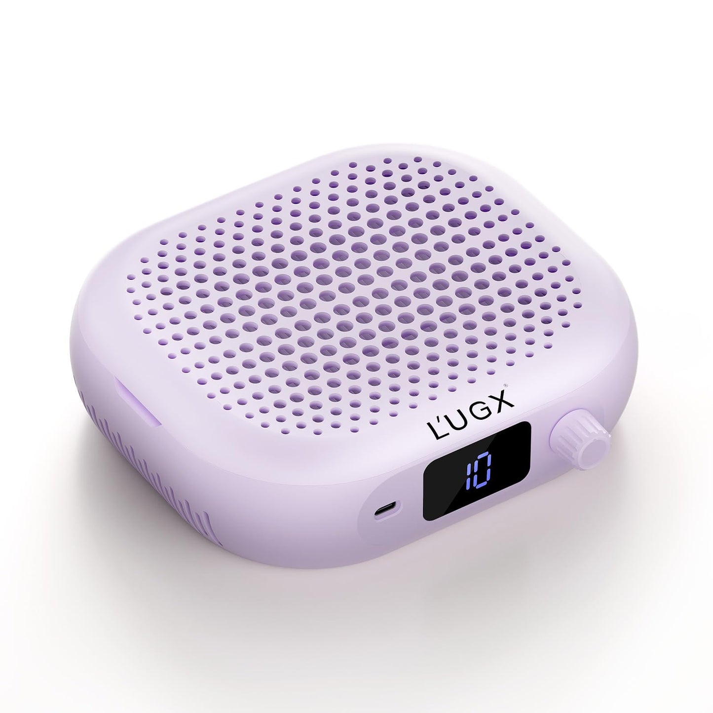 L'UGX Dust Collector Nail Tech – Compact Nail Dust Collector Profesional with Strong Suction, 10-Speed Turbo Fan, LED Display & Low Noise Nail Dust Cleaner for Home & Salon Use-Lilac Dream