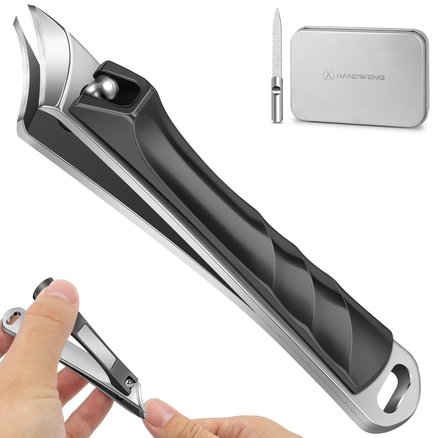 Ingrown Toenail Clippers & Toenail Clippers for Thick Toenails for Seniors, Wide Jaw Opening Nail Clippers for Men