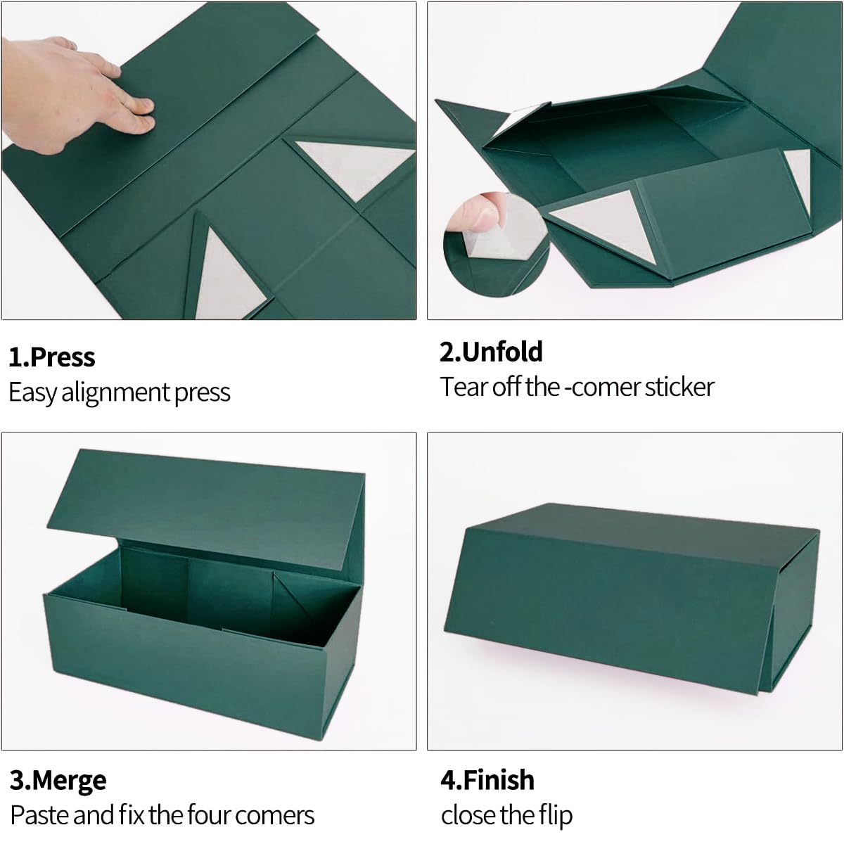 Green Gift Boxe 12" x 6" x 4" with Magnetic Closure Lid Gift Boxes for Presents,Bridesmaid Gifts Box,Cute Box,Birthday Gift box,Luxury for Gift Packaging, Magnetic Gift Box for Wrapping Gifts