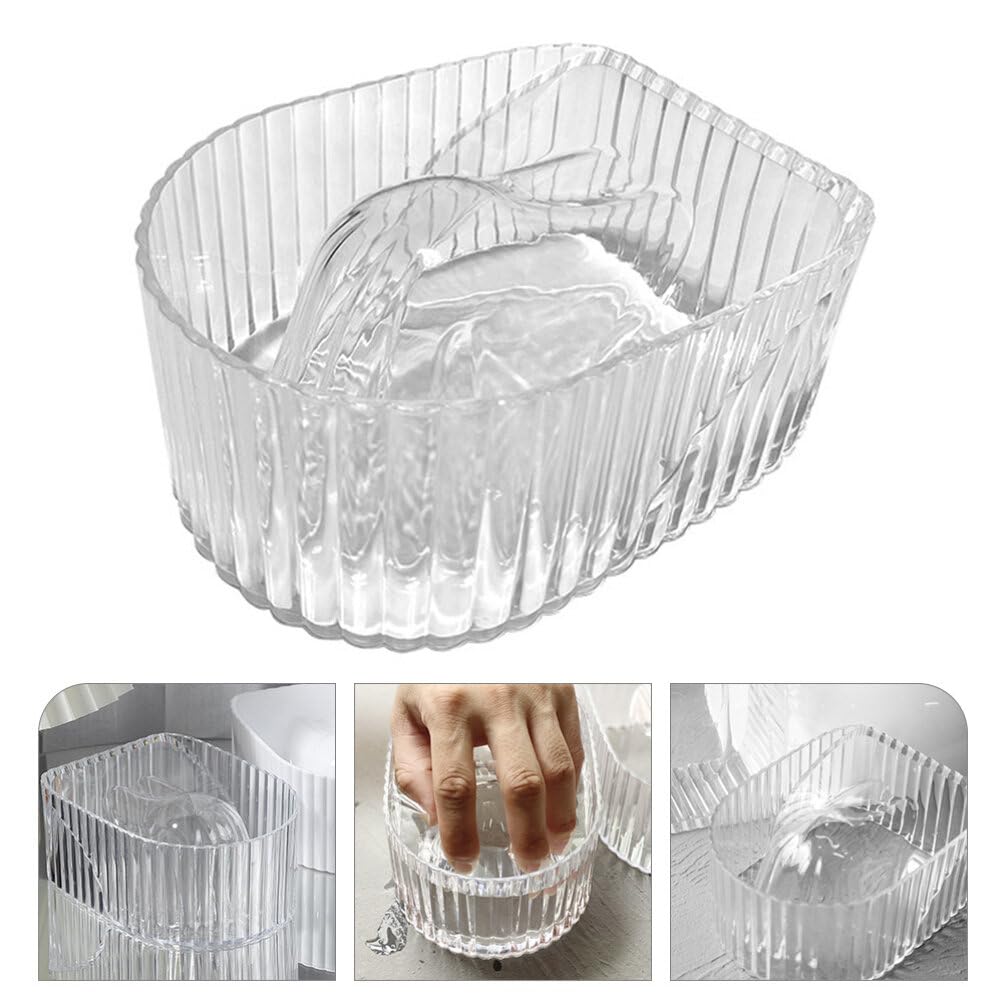FRCOLOR Nail Soaking Bowl 5.8X4.3X4.9 Inch Clear Acrylic Manicure Dish for Soak off Gel Polish Remover and Dip Powder Removal Hand Soak Bowl for Home and Salon Use