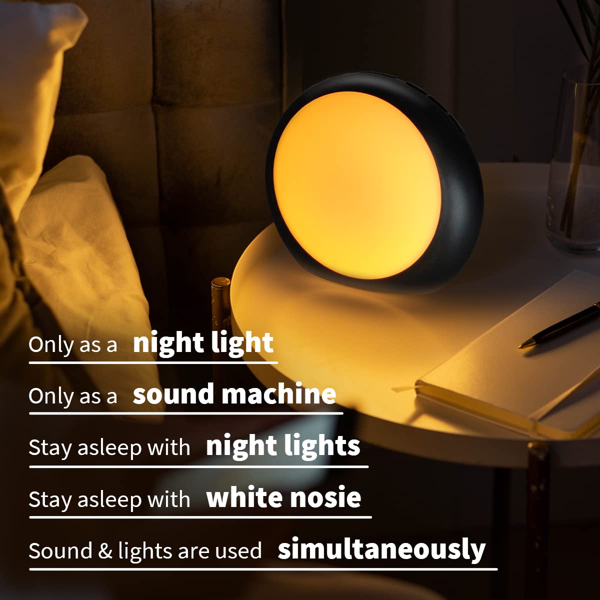Loud Brown Noise Sounds White Noise Machine 30 Soothing Sounds 12 Color Night Lights Auto-Off Timer Sleep Machine with Memory Function for Baby Kids Adult for Office Privacy White Elephant Gifts