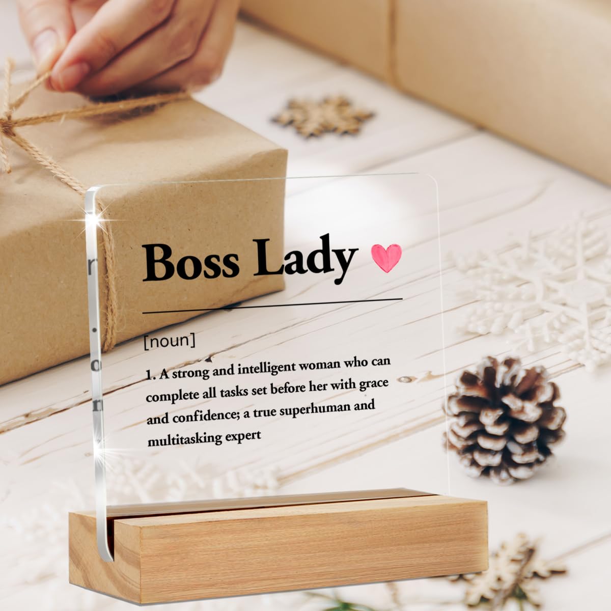 Best Boss Gifts - Office Decor - Thank You Gifts - Clear Desk Sign (4 x 4 Inches)