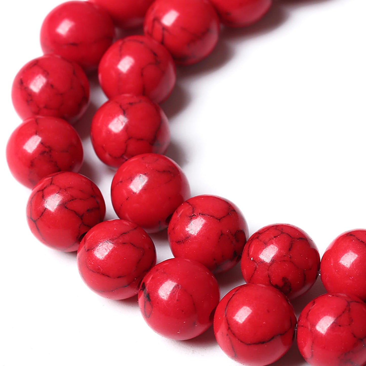 Natural Stone Beads Red Turquoise Round Loose Spacer Beads for Jewelry Making DIY Bracelet Necklace 180pcs 4MM 2 Strands 32"