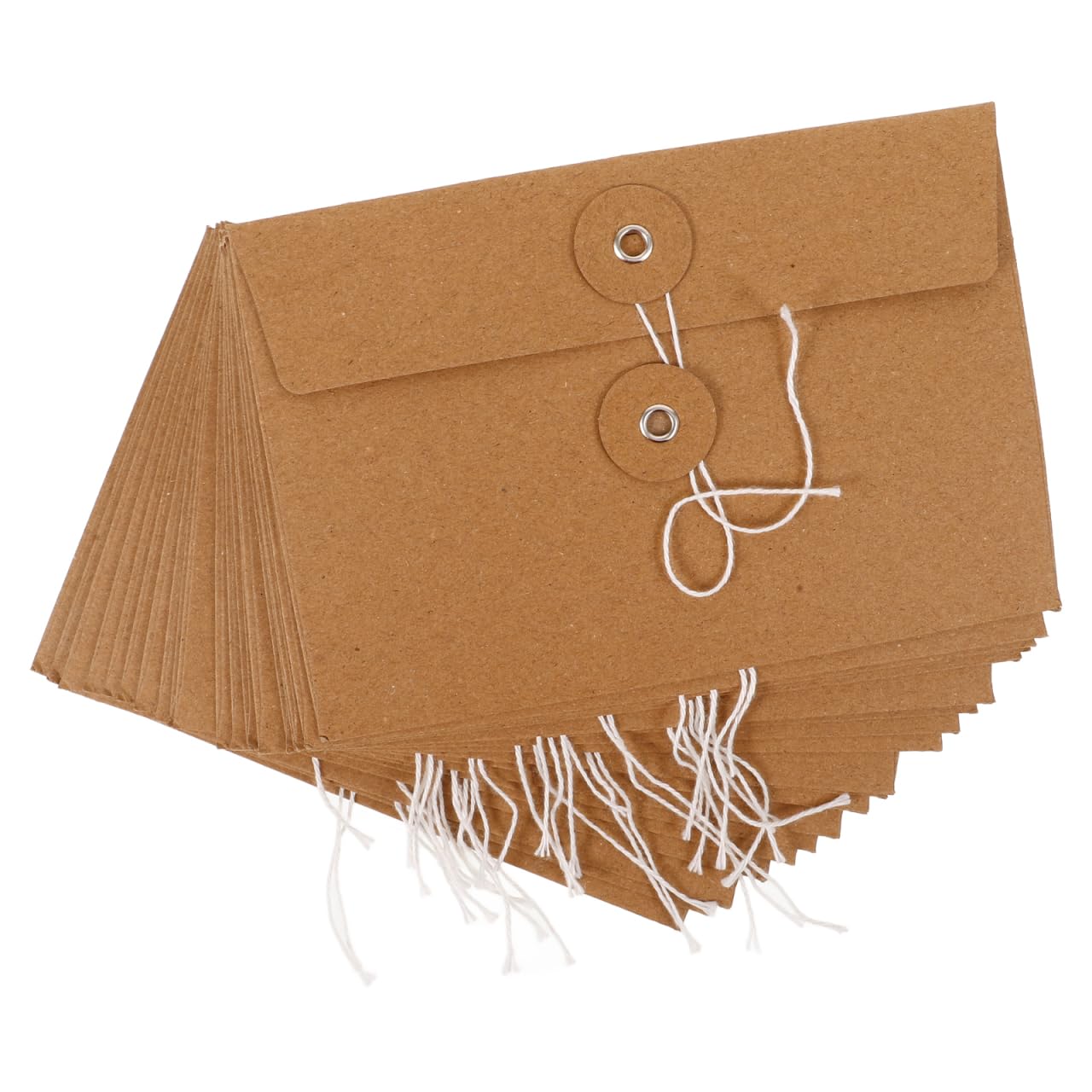 FUNOMOCYA 20Pcs Kraft Paper Wire Organizer Bags with String Tie Document Envelopes for Letters Files Invitations Office File Folder Storage
