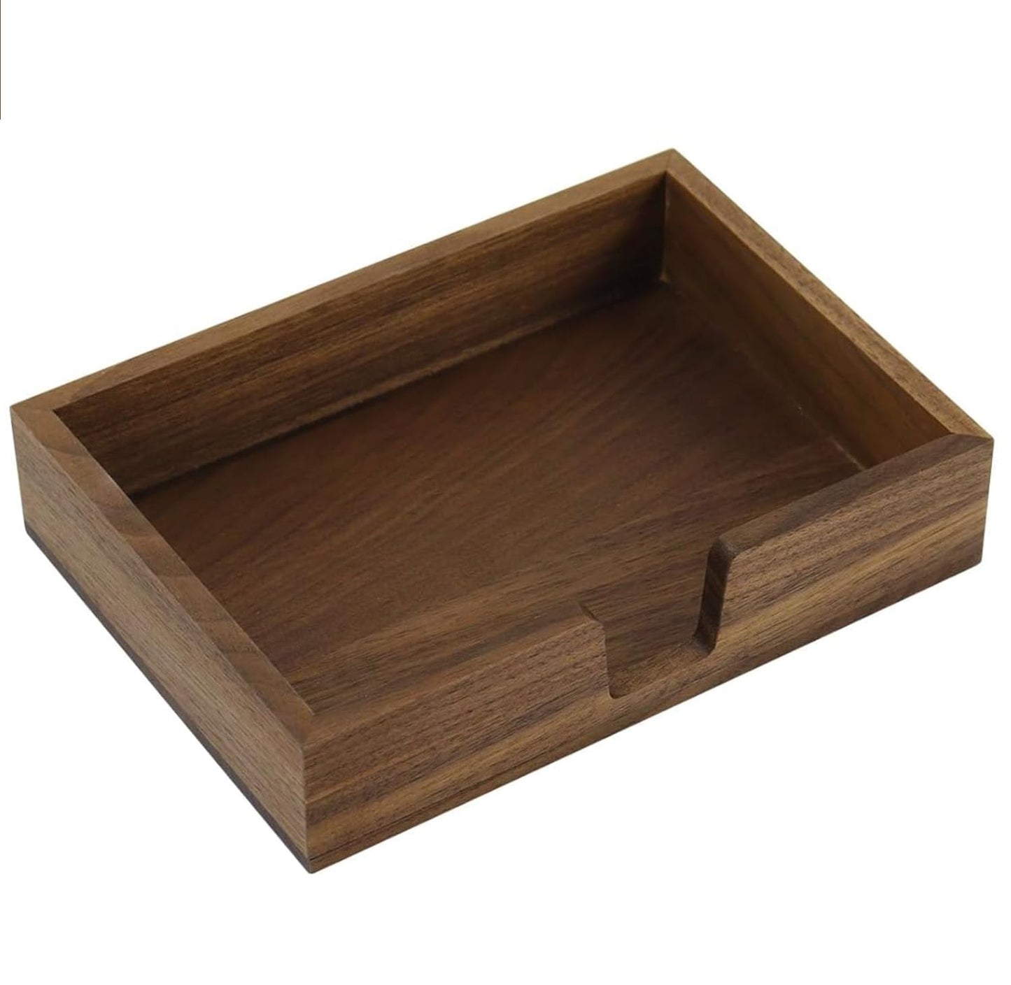 MultiBey Walnut Wood Sticky Note Holder, 4x6 Inch Self-Stick Note Pad Holder Dispenser, Sticky Note Dispenser Memo Holder Case for Office Desk Accessories School Supplies (Walnut)