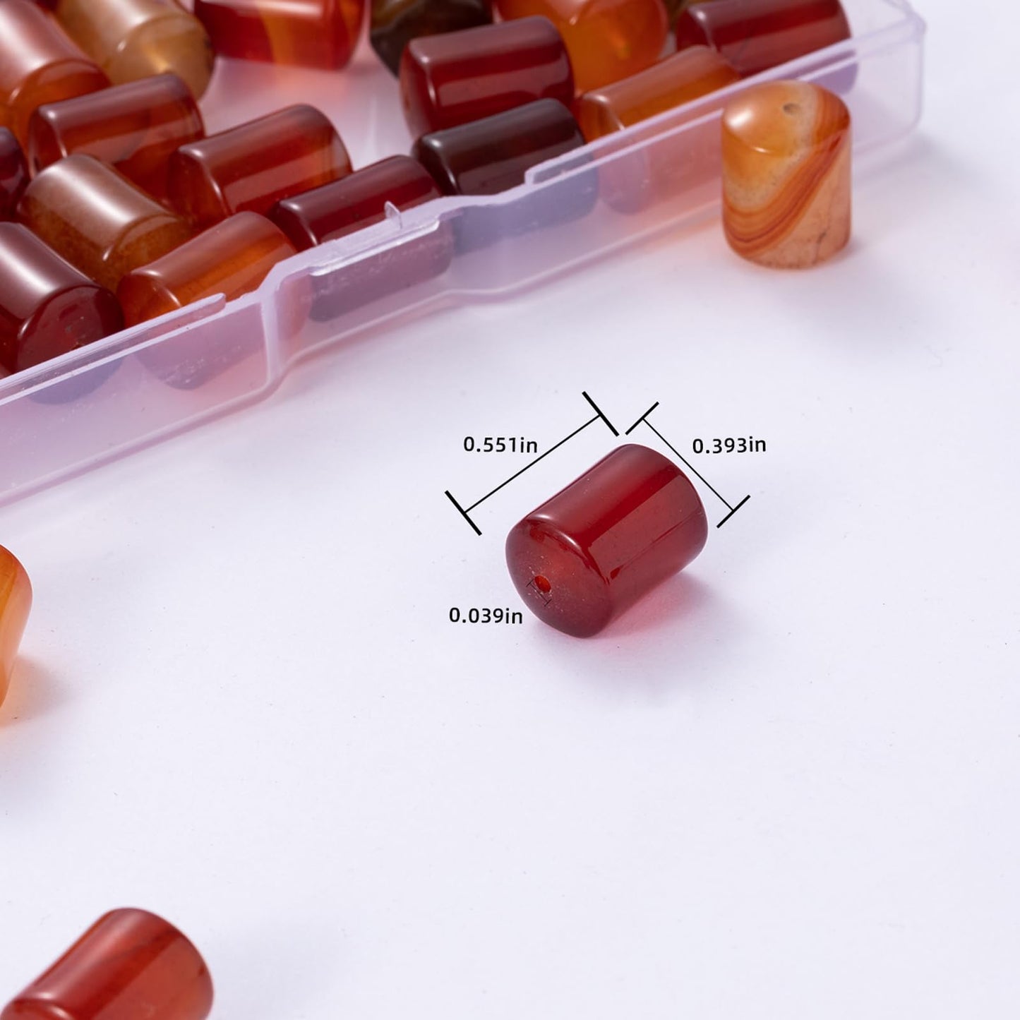Natural Red Agate Cylinder Tube Beads 10x14mm 38cm/str Loose Semi Gemstone Stone Beads for Making Bracelets Necklace