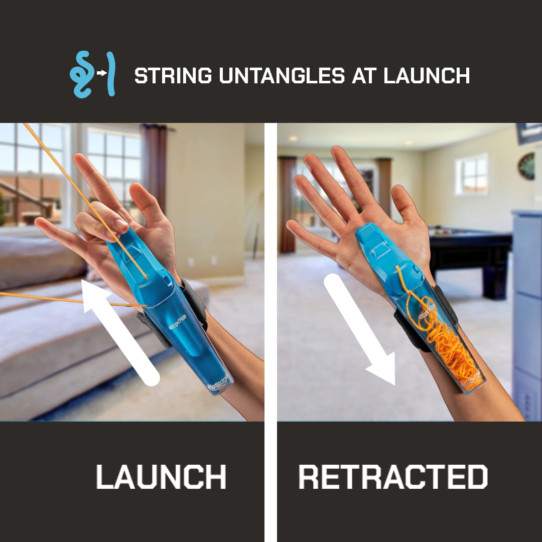 ZipString Aracna Glow-in-the-Dark Webshooter – Superhero String Launcher Toy for Kids, Teens & Adults – Patented, Reloading, Durable & Viral Web Shooting Action Toy for Endless Tricks & Epic Battles