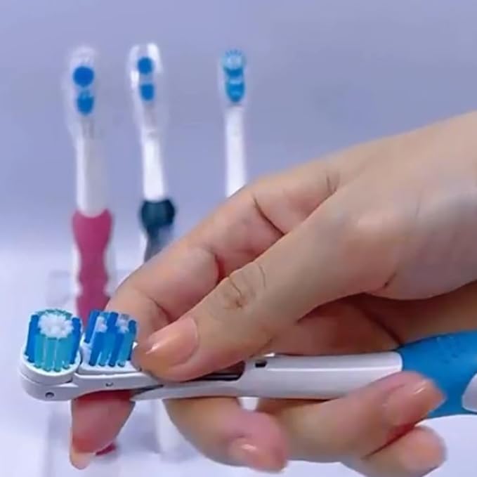 4X Spin Sensitive Toothbrush Dual Clean Cross Replacements Attachments Brush Heads Refill Accessories Compatible with Oral B 4732 3733 4734 Rotating Power Toothbrush Heads & Crisscross Bristles