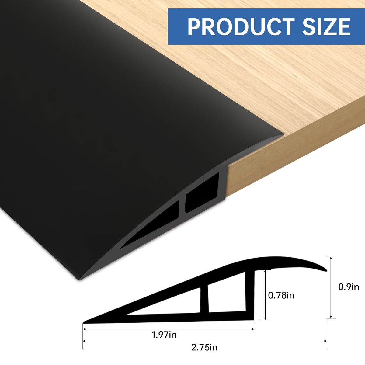 Vinyl Floor Transition Strip Self Adhesive Door Threshold Strip (6.6 Foot)