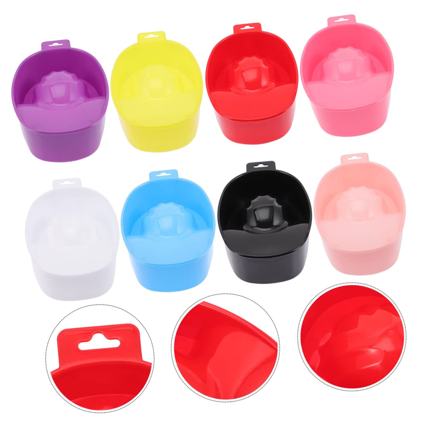 Nail Soaking Bowl Acetone Proof, 8PCS Nail Polish Powder Removal Tray Manicure Bowl Soaker Set for Art Fake Polishing Remover Treatment, Manicure Soaking Tool