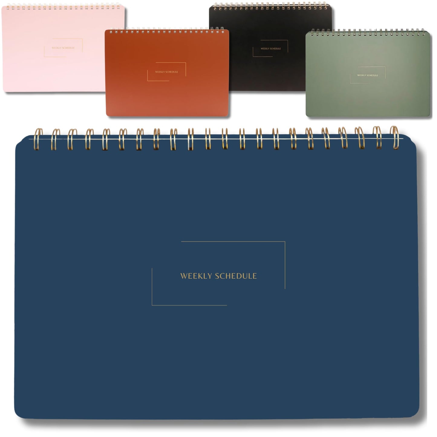Merely Home Undated Weekly Business Planner | 8.25” x 11.75” ADHD Organizer | Premium Multi-Layout Schedule | Navy | Landscape Layout