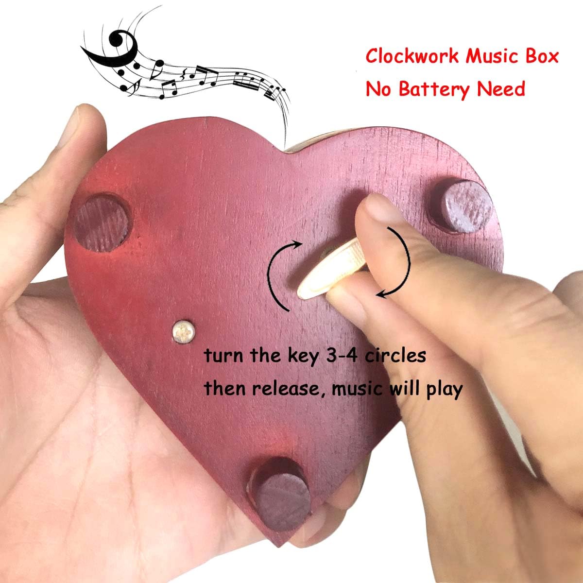 Pursuestar What a Wonderful World Wind Up Music Box, Heart Shaped Vintage Wood Carved Mechanism Musical Gift for Lover Girlfriend Wife Husband Valentine's Day Mother's Day Christmas Anniversary