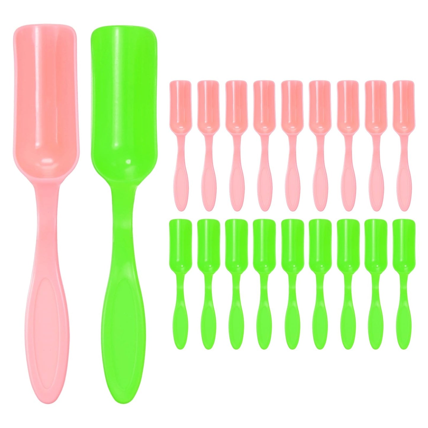 M METERXITY 20-Pack Mini Gardening Shovel Spoons, Plastic Garden Soil Scoops for Cultivation Digging Transplanting/Flower Planting/Plant Succulent, Colorful Small Gardening Tools [Pink, Green]