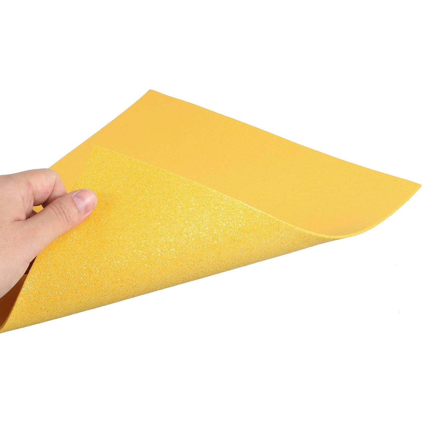 MECCANIXITY EVA Foam Sheets Glitter Light Yellow 10.8 Inch x 8.5 Inch 2mm Thick Crafts Foam Sheets for Costumes, Arts and Crafts Projects Pack of 10