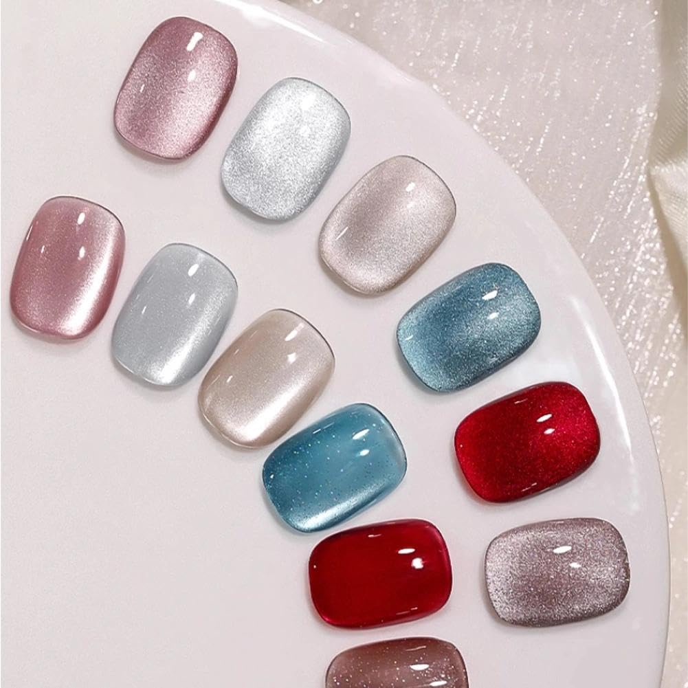 Ring-Shaped Cat Eye Magnet for Nails,Strong 2-in-1 Circle & Y Shape Nail Magnet Tool,Portable Cat Eye Nail Art Tool Wide Beam French Heart Effect for DIY,Beginners & Nails Artists(2pc-B)